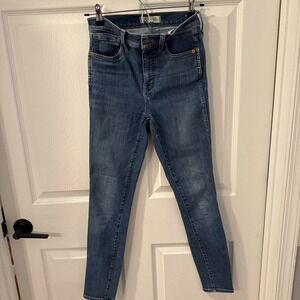Madewell Jeans Womens 25 Blue 10" High Rise Skinny Dark Wash Denim *‎